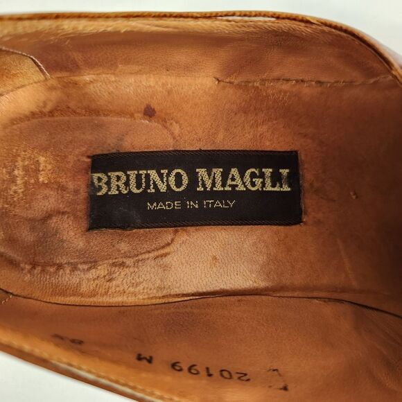 Vintage Bruno Magli Vero Cuoio Mens Brown Leather Loafers Size 8.5 main image 11